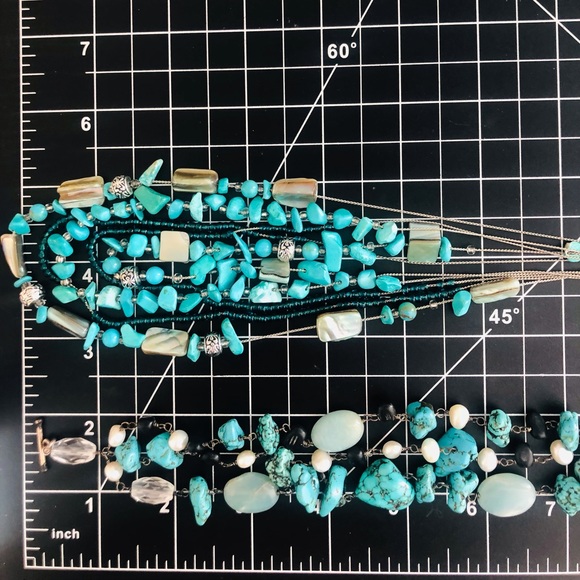 Vintage Turquoise nugget bracelet and necklace - Picture 11 of 11